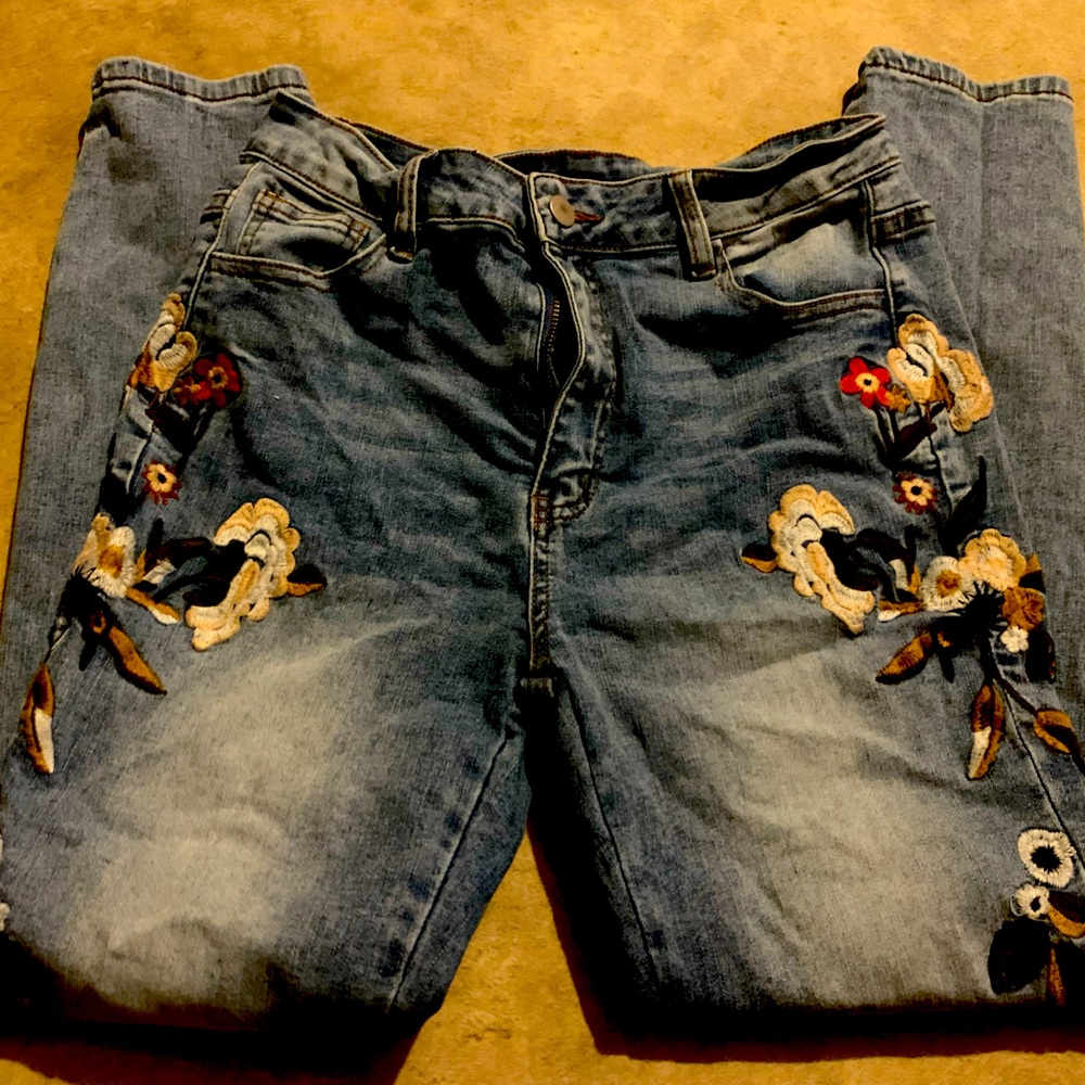 Floral jeans